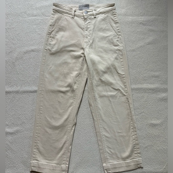 Everlane The Straight Leg Crop Cream Stone Denim Jeans 2 - Picture 2 of 7